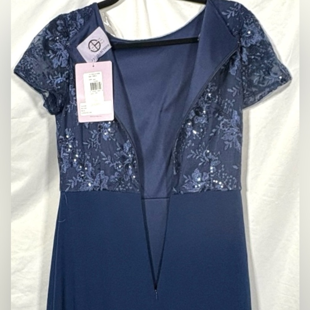 JS Collection Formal sparkle bow Gown – Navy Size 4 NWT - Picture 8 of 8